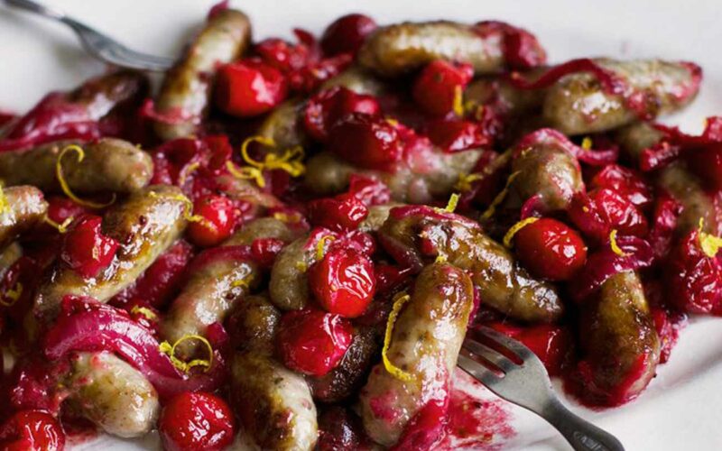 Receta: Salchichas con arándanos